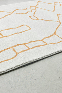 Thumbnail for Amy White & Gold Paradise Hallway Runner Rug