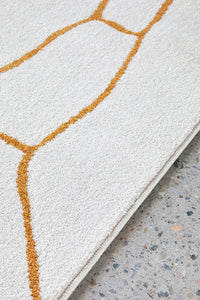 Thumbnail for Amy White And Gold Paradise Modern Rug