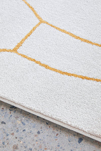 Thumbnail for Amy White And Gold Paradise Modern Rug