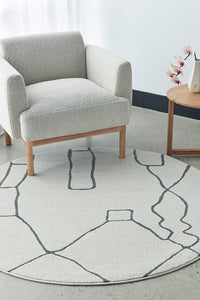 Thumbnail for Amy Grey Paradise Modern Round Rug