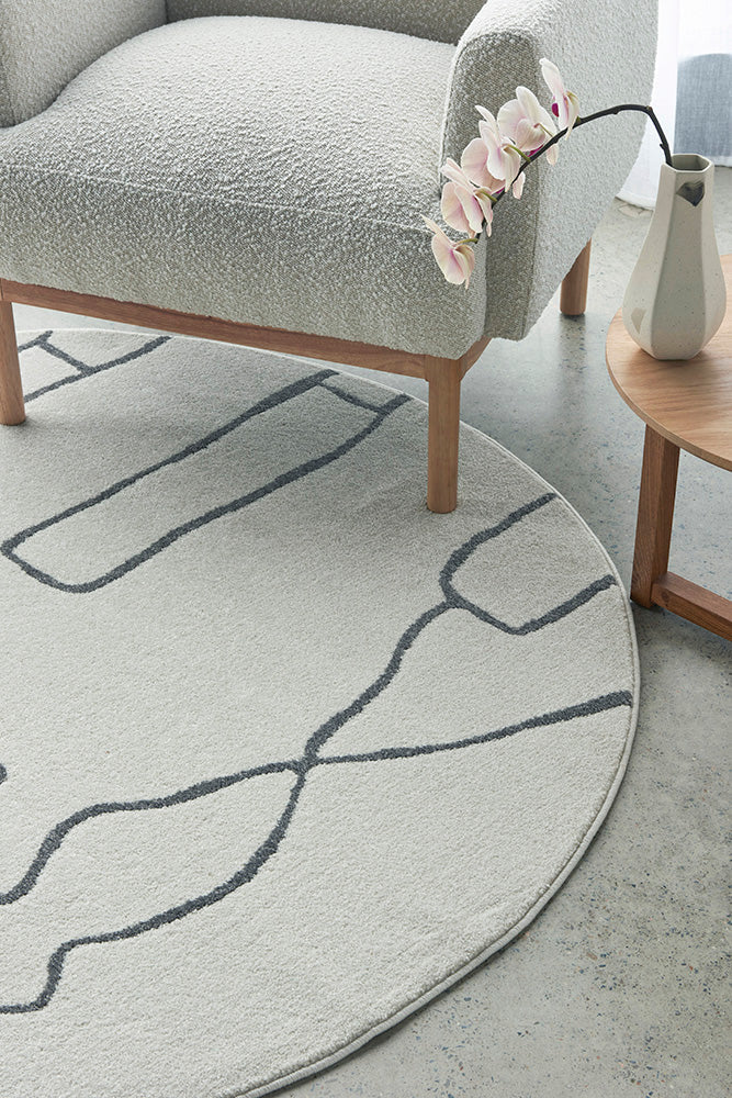 Amy Grey Paradise Modern Round Rug