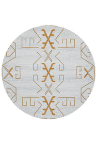 Thumbnail for Cala Paradise Cream & Gold Modern Round Rug