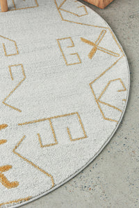 Thumbnail for Cala Paradise Cream & Gold Modern Round Rug