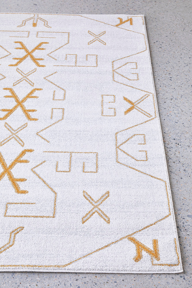 Cala Paradise Cream &amp; Gold Modern Rug