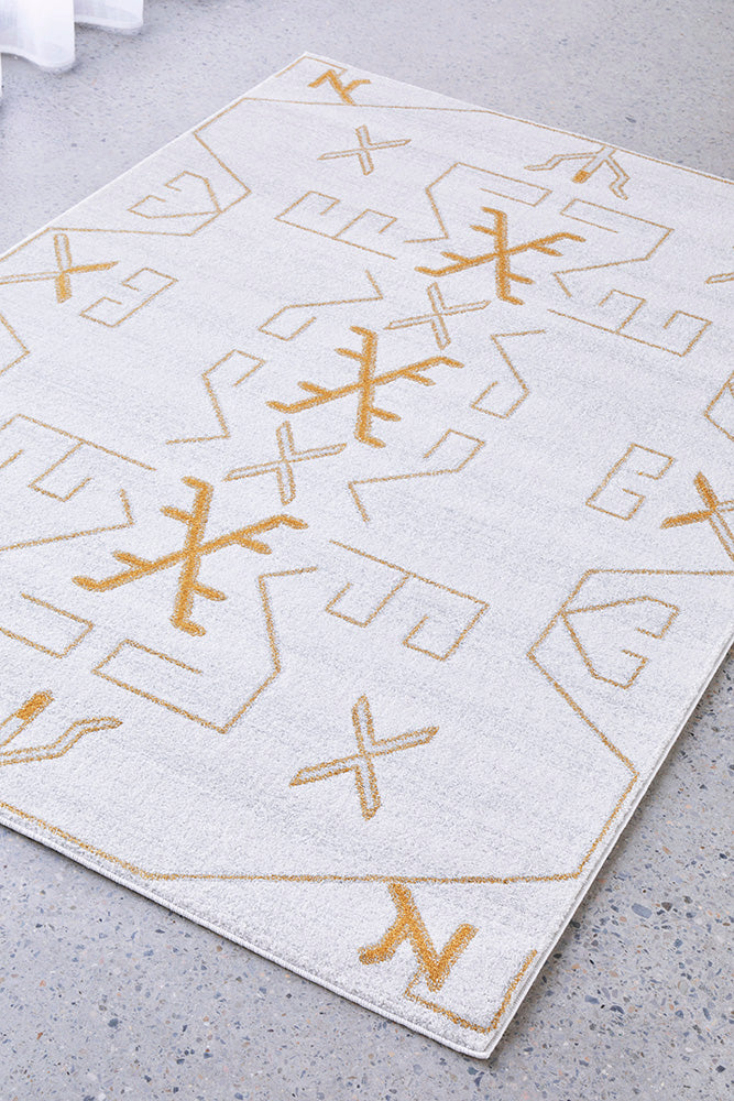 Cala Paradise Cream &amp; Gold Modern Rug