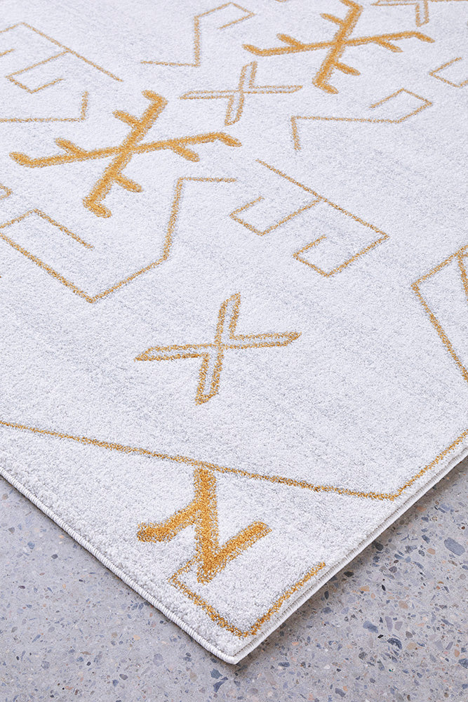 Cala Paradise Cream &amp; Gold Modern Rug