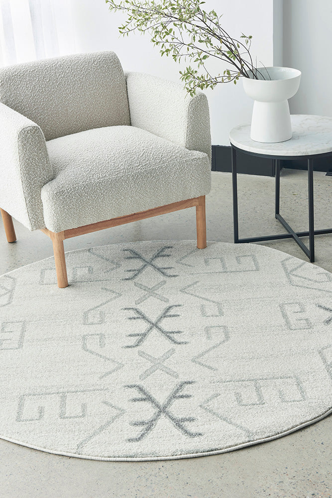 Cala Paradise Modern Grey Round Rug