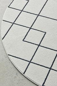 Thumbnail for Diego Paradise Cream & Charcoal Modern Round Rug