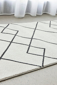 Thumbnail for Diego Paradise Cream & Charcoal Modern Hallway Runner Rug