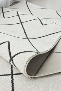 Thumbnail for Diego Paradise Cream & Charcoal Modern Hallway Runner Rug