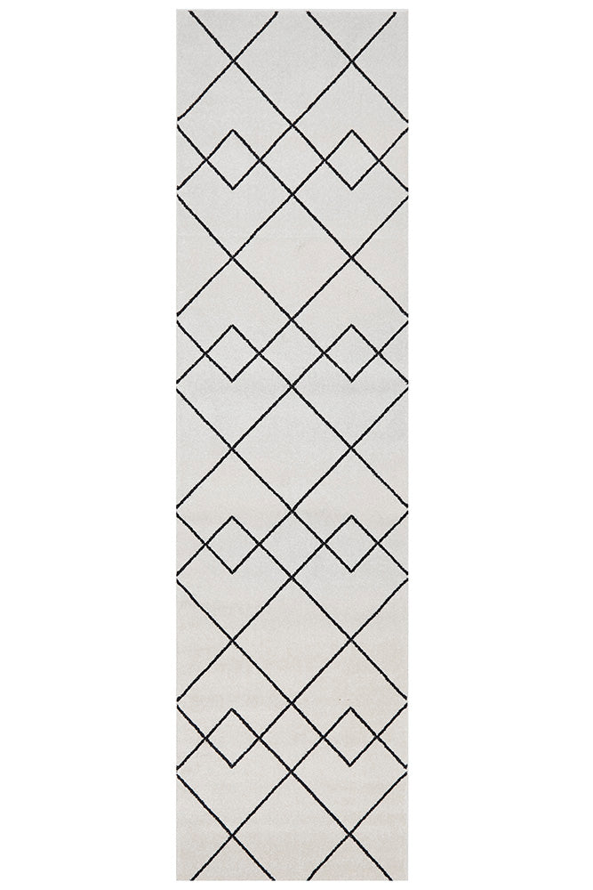 Diego Paradise Cream & Charcoal Geometric Modern Rug