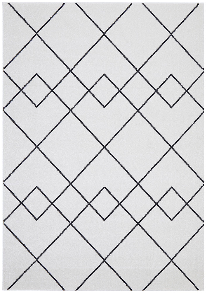 Diego Paradise Cream & Charcoal Geometric Modern Rug