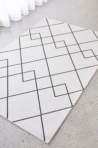 Thumbnail for Diego Paradise Cream & Charcoal Geometric Modern Rug