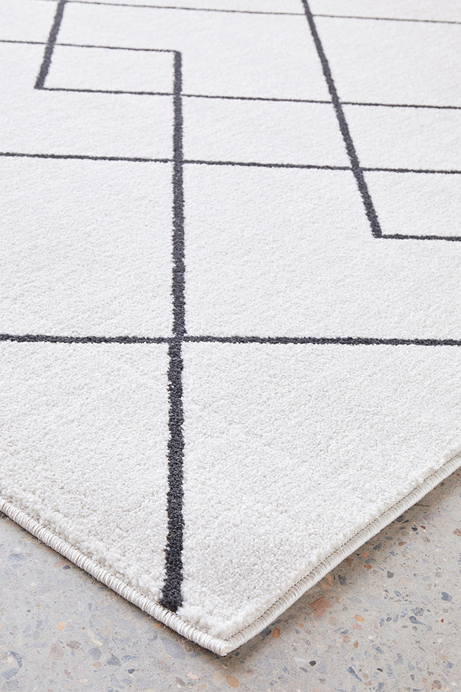 Diego Paradise Cream & Charcoal Geometric Modern Rug