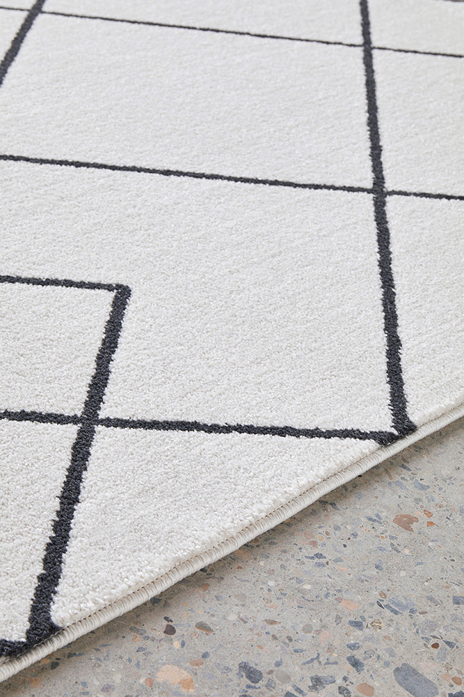 Diego Paradise Cream & Charcoal Geometric Modern Rug