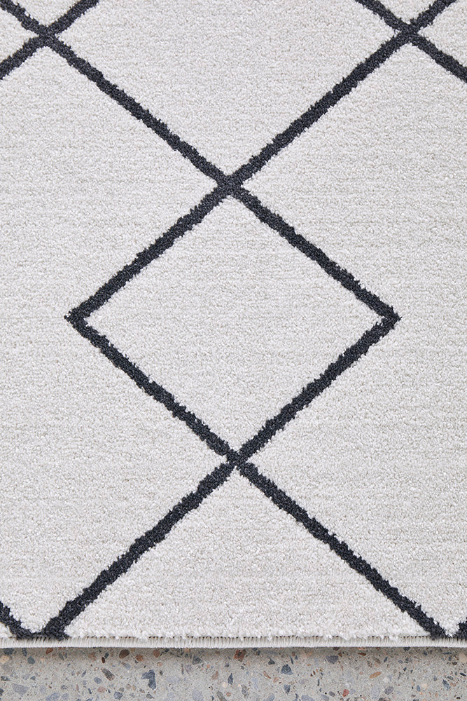 Diego Paradise Cream & Charcoal Geometric Modern Rug