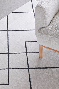 Thumbnail for Diego Paradise Cream & Charcoal Geometric Modern Rug