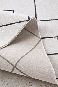 Thumbnail for Diego Paradise Cream & Charcoal Geometric Modern Rug