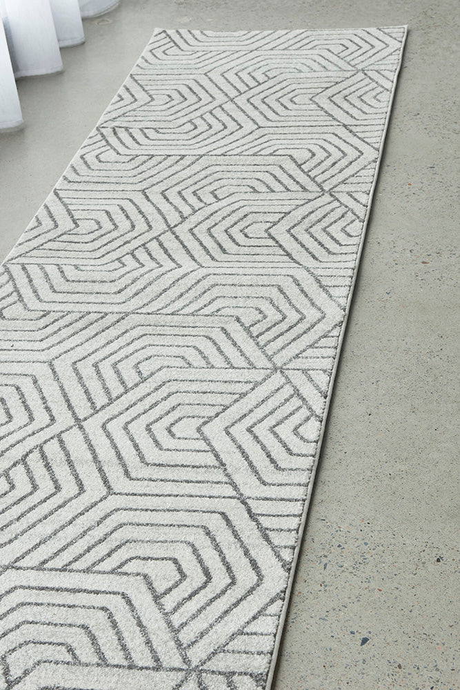  Esther Paradise Cream Grey Hallway Runner Rug