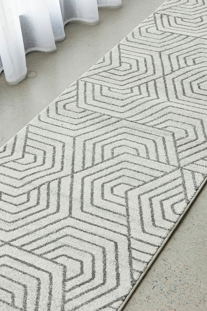  Esther Paradise Cream Grey Hallway Runner Rug