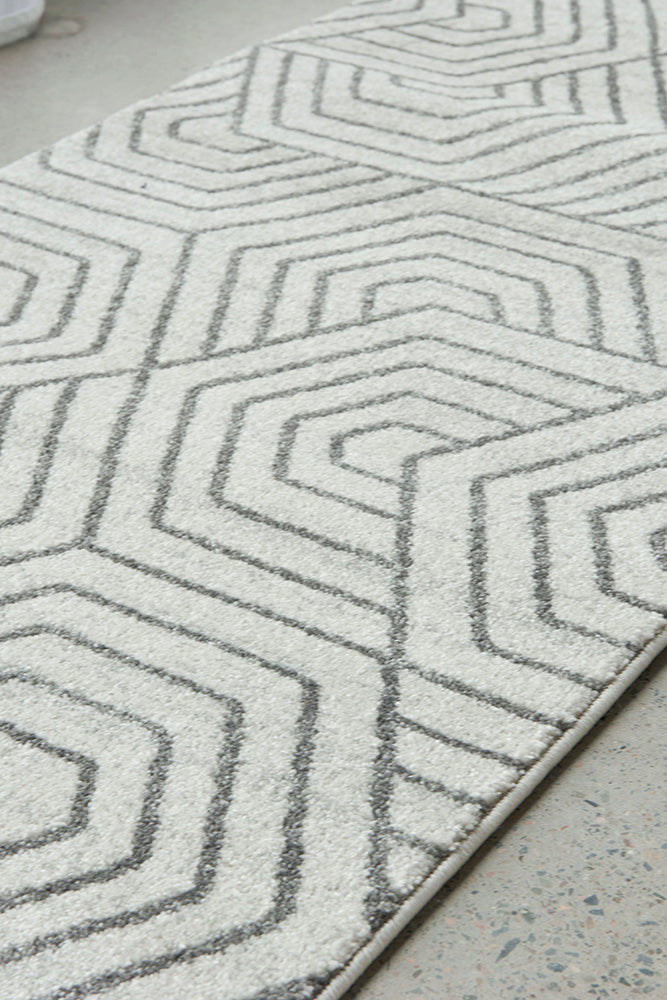  Esther Paradise Cream Grey Hallway Runner Rug