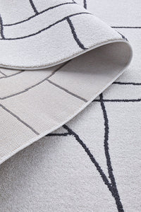 Thumbnail for Fleur Paradise Cream & Black Lines Modern Rug