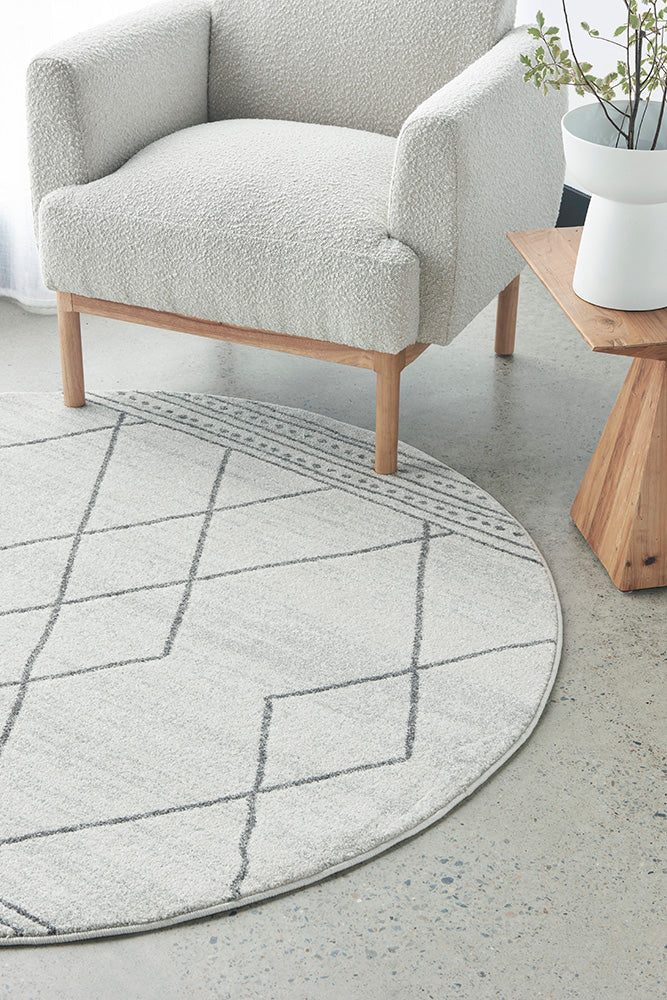 Gina Paradise Grey Modern Round Rug