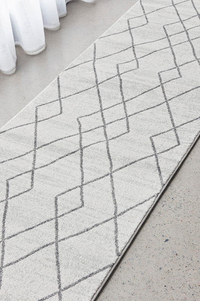 Gina Paradise Grey Modern Hallway Runner Rug 