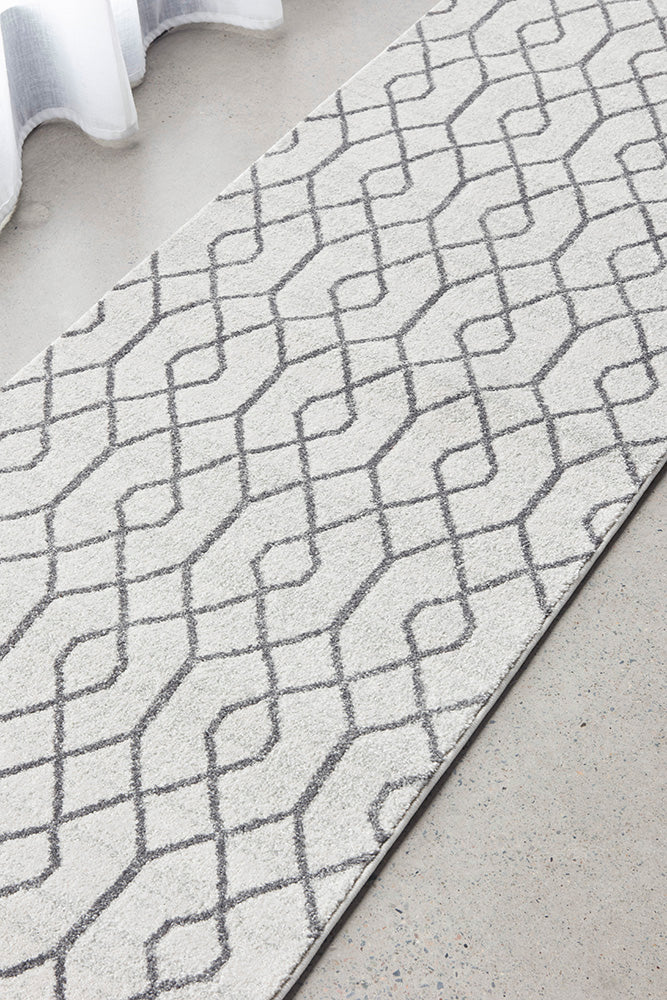 Hailey Paradise Cream & Grey Hallway Runner Rug