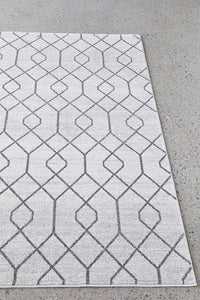 Thumbnail for Hailey Paradise Cream & Grey Line Pattern Modern Rug