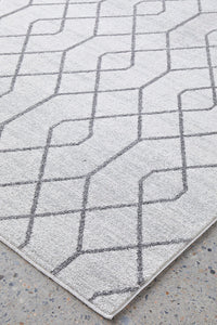 Thumbnail for Hailey Paradise Cream & Grey Line Pattern Modern Rug