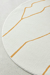 Thumbnail for Ivy Paradise Cream & Gold Modern Abstract Round Rug