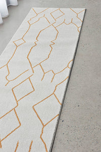 Thumbnail for Ivy Paradise Cream & Gold Modern Abstract Hallway Runner Rug