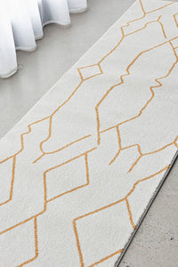 Thumbnail for Ivy Paradise Cream & Gold Modern Abstract Hallway Runner Rug