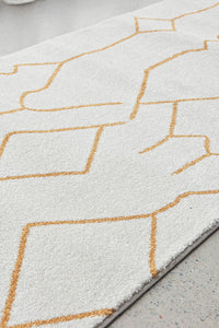 Thumbnail for Ivy Paradise Cream & Gold Modern Abstract Hallway Runner Rug