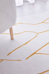 Thumbnail for Ivy Paradise Cream & Gold Modern Abstract Rug