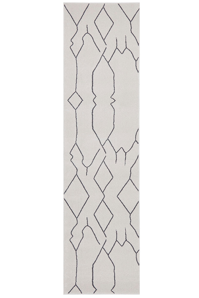 Ivy Paradise Cream & Grey Modern Abstract Hallway Runner Rug