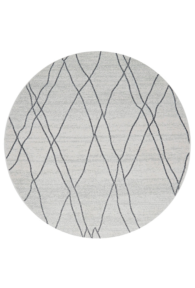 Jada Paradise Grey Modern Abstract Round Rug