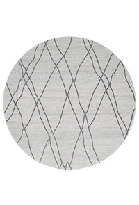 Thumbnail for Jada Paradise Grey Modern Abstract Round Rug