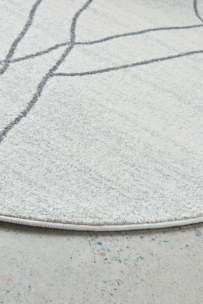 Jada Paradise Grey Modern Abstract Round Rug