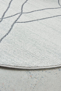 Thumbnail for Jada Paradise Grey Modern Abstract Round Rug