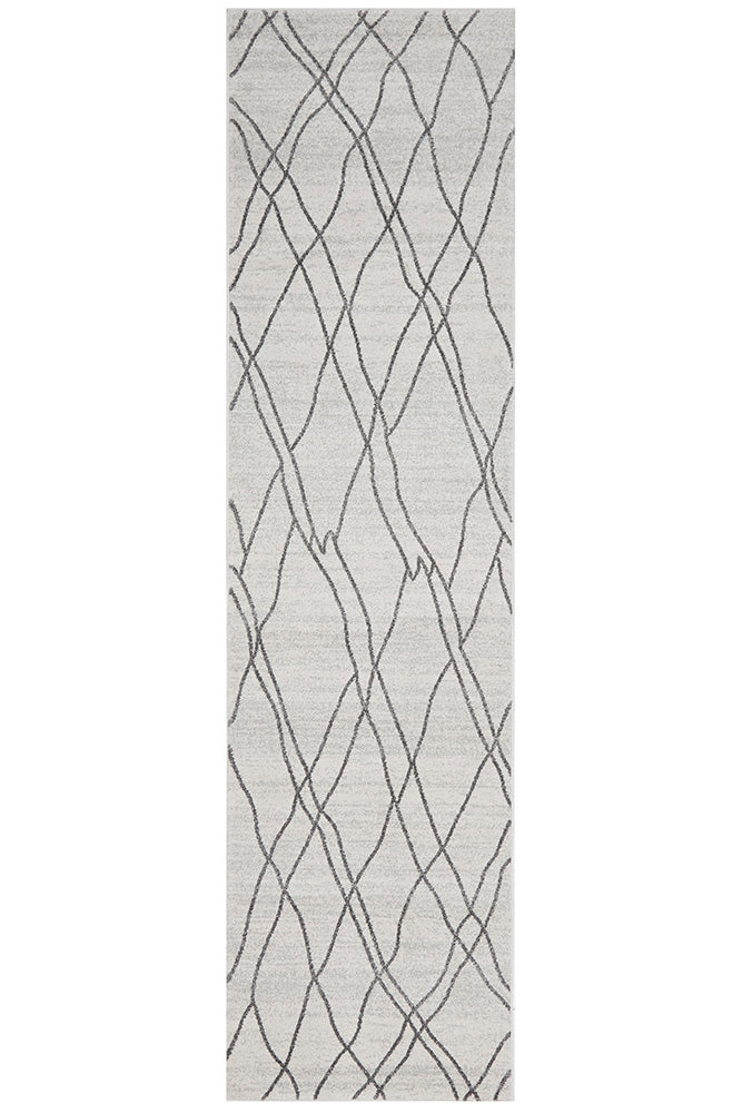 Jada Paradise Grey Modern Abstract Hallway Runner Rug