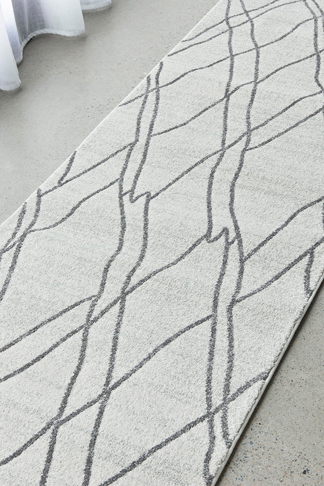 Jada Paradise Grey Modern Abstract Hallway Runner Rug