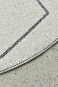 Thumbnail for Lola Paradise Cream & Grey Modern Diamond Pattern Round Rug