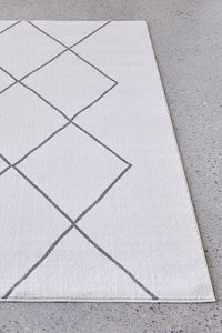 Thumbnail for Lola Paradise Cream & Grey Modern Diamond Pattern Rug