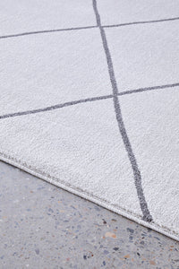 Thumbnail for Lola Paradise Cream & Grey Modern Diamond Pattern Rug