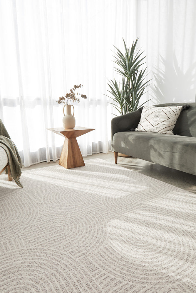 Prague Klarn Natural Tan Modern Geometric Wool Rug