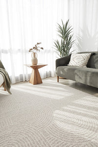 Thumbnail for Prague Klarn Natural Tan Modern Geometric Wool Rug