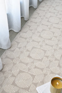 Thumbnail for Prague Niko Cream & Grey Modern Geometric Wool Rug