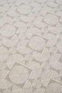 Thumbnail for Prague Niko Cream & Grey Modern Geometric Wool Rug